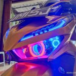 Custom lampu honda vario led new dengan double proji hid plus drl alis sen running AE Cob
