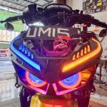 Custom lampu honda vario led new dengan double proji hid plus drl alis sen running AE Cob
