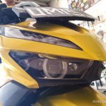 Custom lampu honda vario led new dengan double proji hid plus drl alis sen running AE Cob