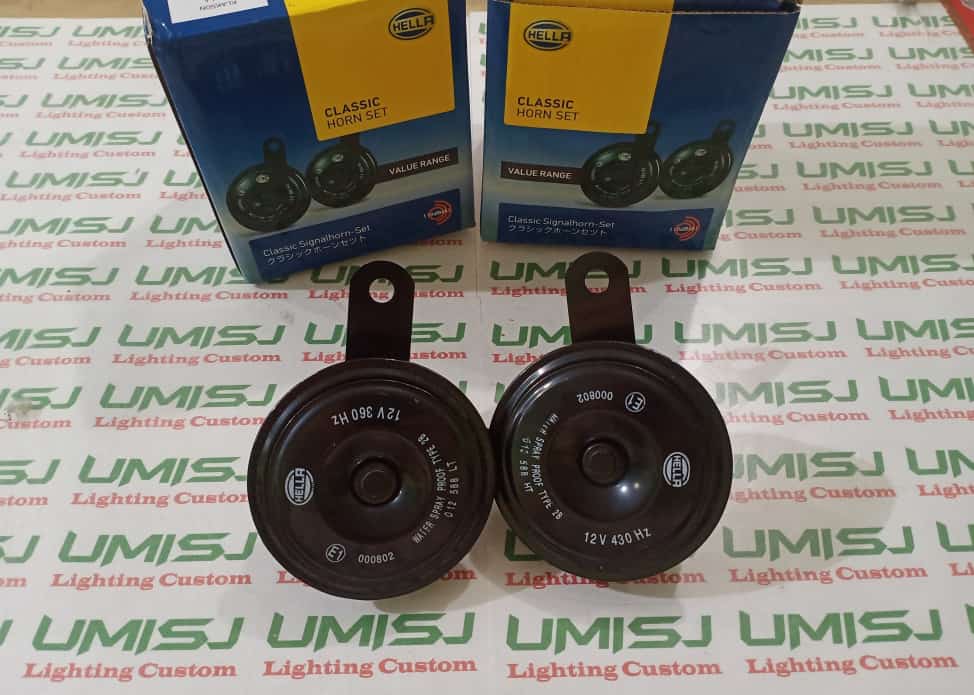 KLAKSON HORN DISC DISK BULAT MOBIL MOTOR 12V HELLA